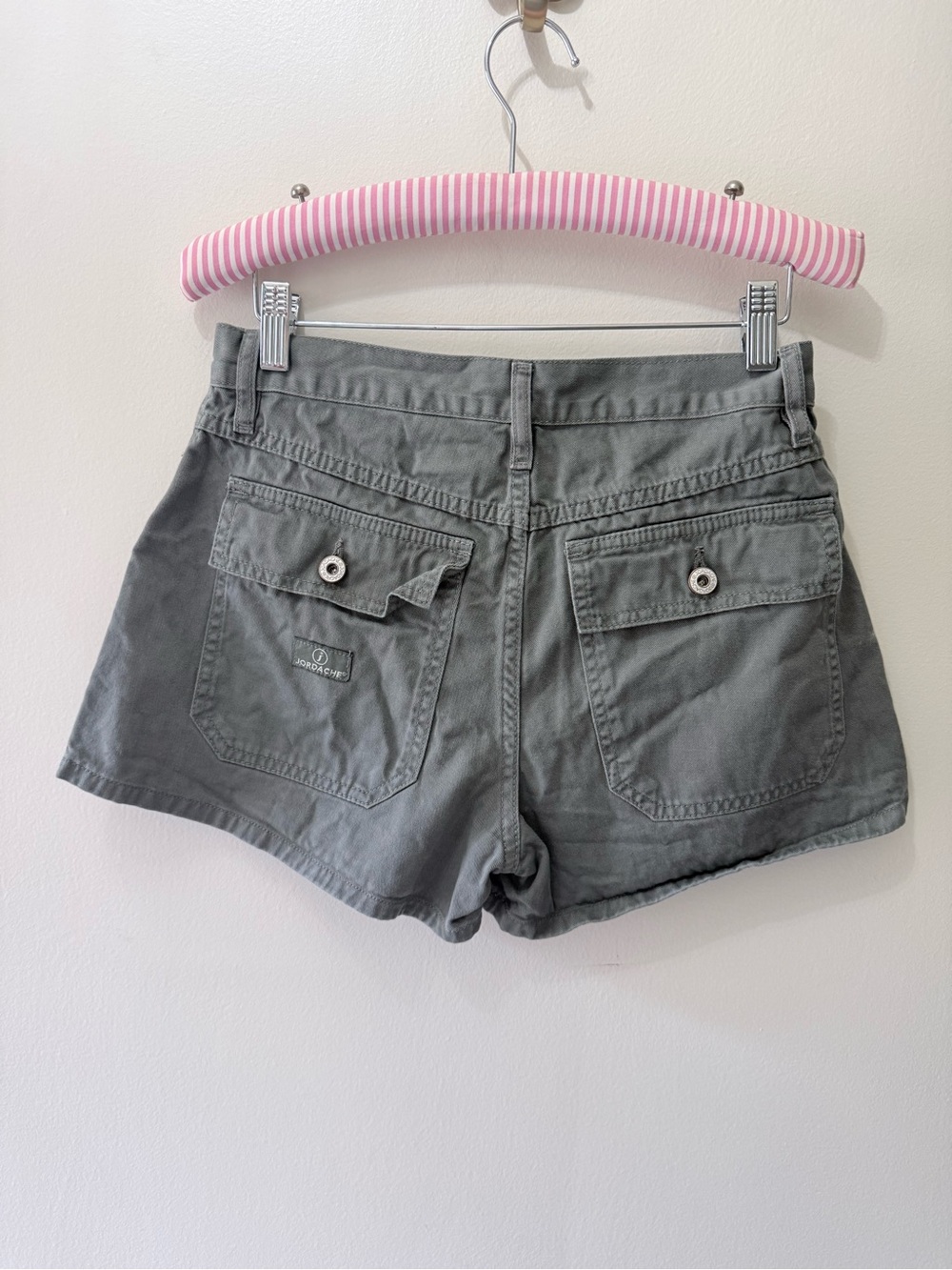 Vintage Y2K Jordache Green Cargo Short Shorts Mid Rise 7/8 28” Kim Possible